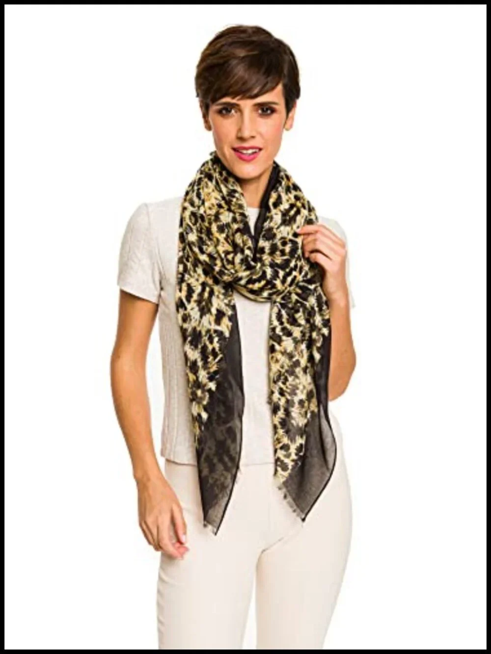 Lightweight Floral Art Silk Fashion Scarf Wrap Shawl
